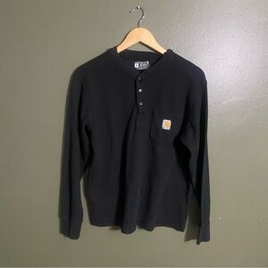 Carhartt Men's Black Long Sleeve Henley